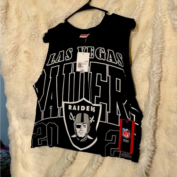 NFL Tops - LAS VEGAS RAIDERS NFL Black Sleeveless Football Jersey